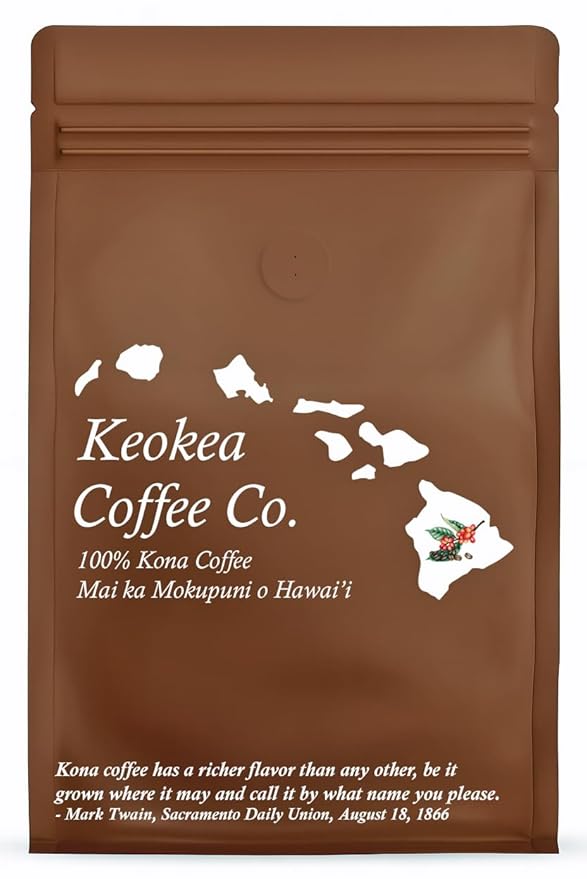 100% Hawaiian Kona Coffee - Whole Bean - Dark/Medium Roast - 1lb (16oz) - Private Reserve - Farm Fresh - Grown and Packaged on the Big Island of Hawaii - Keokea Coffee Co.