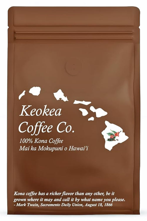 100% Hawaiian Kona Coffee - Whole Bean - Dark/Medium Roast - 1lb (16oz) - Private Reserve - Farm Fresh - Grown and Packaged on the Big Island of Hawaii - Keokea Coffee Co.