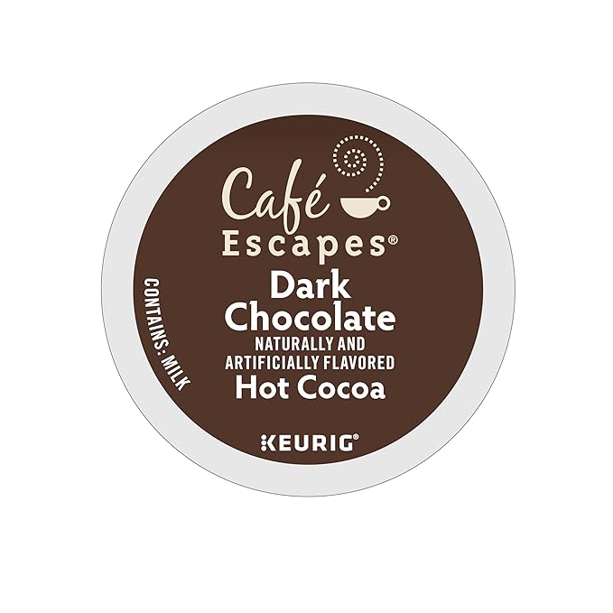 Cafe Escapes Dark Chocolate Hot Cocoa Single-Serve Keurig K-Cup Pods 48 Count (2 Boxes of 24 Pods)