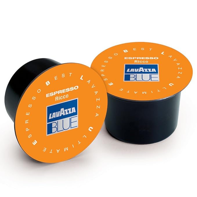 Lavazza BLUE Capsules Espresso Ricco Coffee Blend Dark Roast 28.2-Ounce Boxes (Pack of 100)