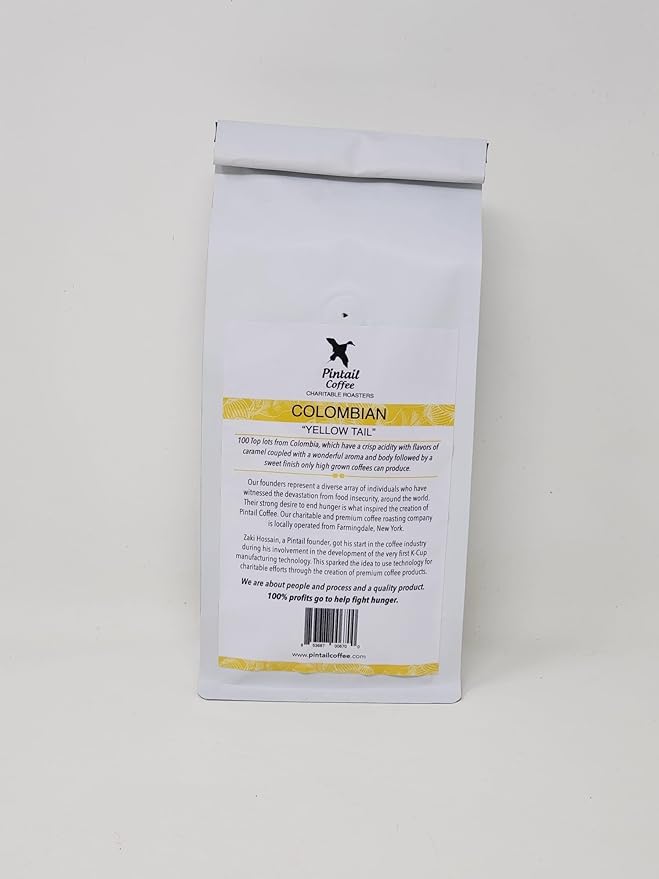 Pintail Coffee - 100% Colombian Yellow-Tail Whole Bean Coffee Medium Roast 12 oz. Bag