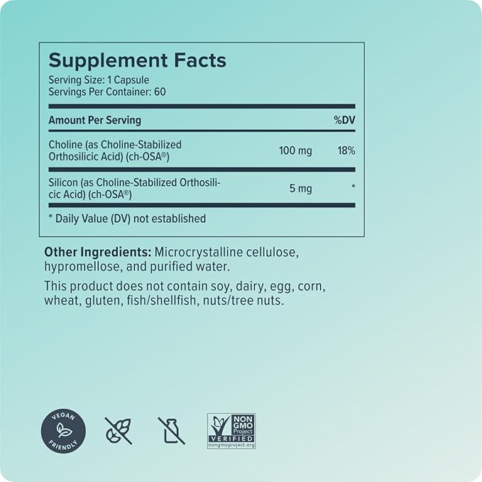 Biosil Collagen Booster Supplement - 60 Original Capsules - Patented ch-OSA Activator for Skin Hair Nails &amp Joints - Supports Natural Production - 30-Day Supply