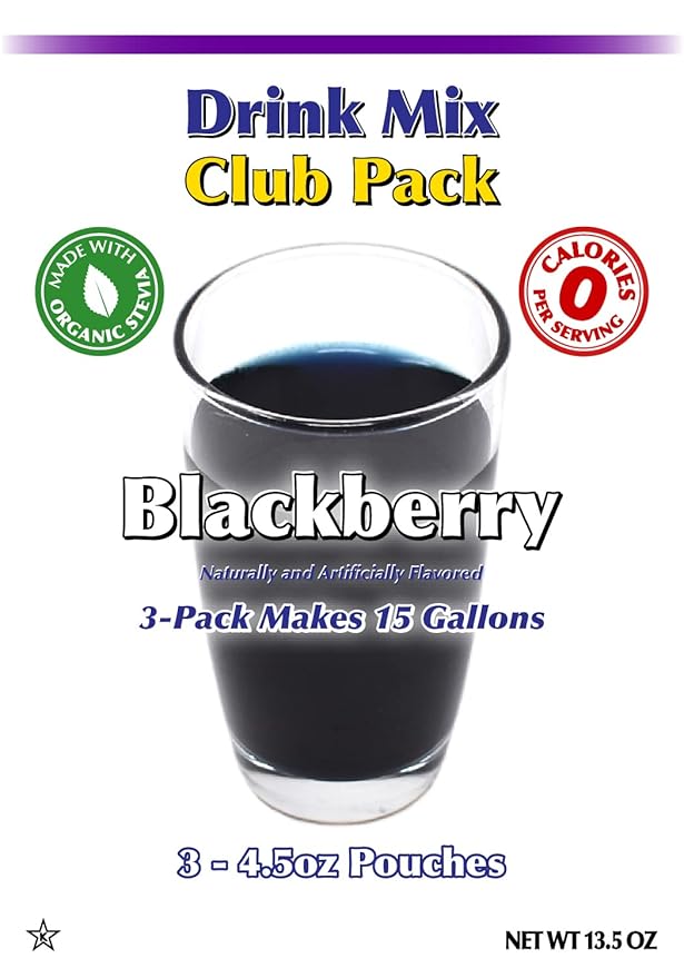 GramZero Blackberry Zero Calorie Sugar Free Drink Mix Great For Nutrition Club Loaded Tea Stevia Sweetened