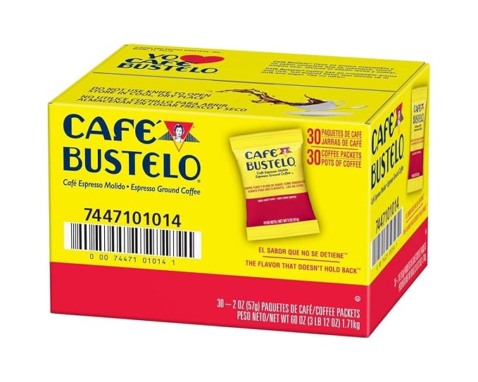 Cafe Bustelo Espresso Ground Coffee 2 oz Fraction Packs / 30ct Case (Pack of 2)