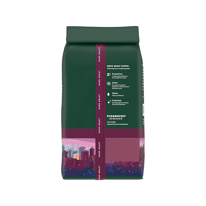 Starbucks Ground Coffee Dark Roast Hot or Iced Coffee Morning Joe Six 12 oz Bags