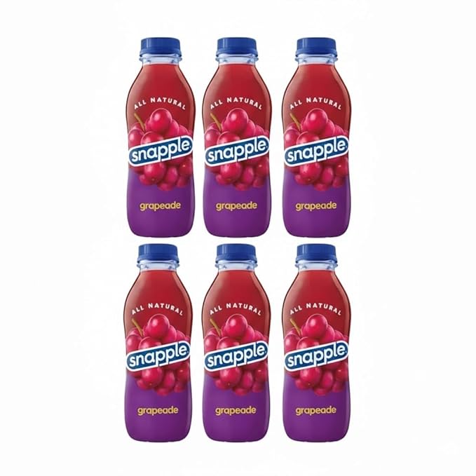 Snpple Grapeade Juice Drink 16 fl oz Plastic Bottle 6 pack
