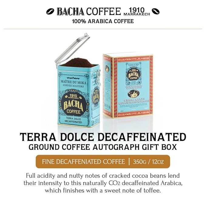 Bacha Coffee | Terra Dolce Fine Flavoured Coffee Autograph Collection 100% Arabica Specialty Coffee Ground Beans Medium Dark Roast 350g &amp 100% Natural Unbleached Wood Fibre Paper Filters Lar
