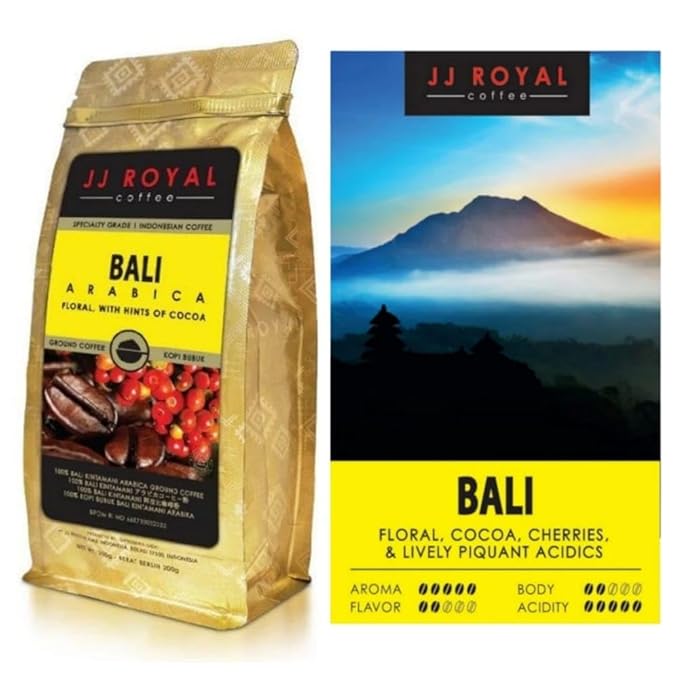 JJ Royal Coffee Bali Arabica 200g Ground Coffee (Pack of 4)