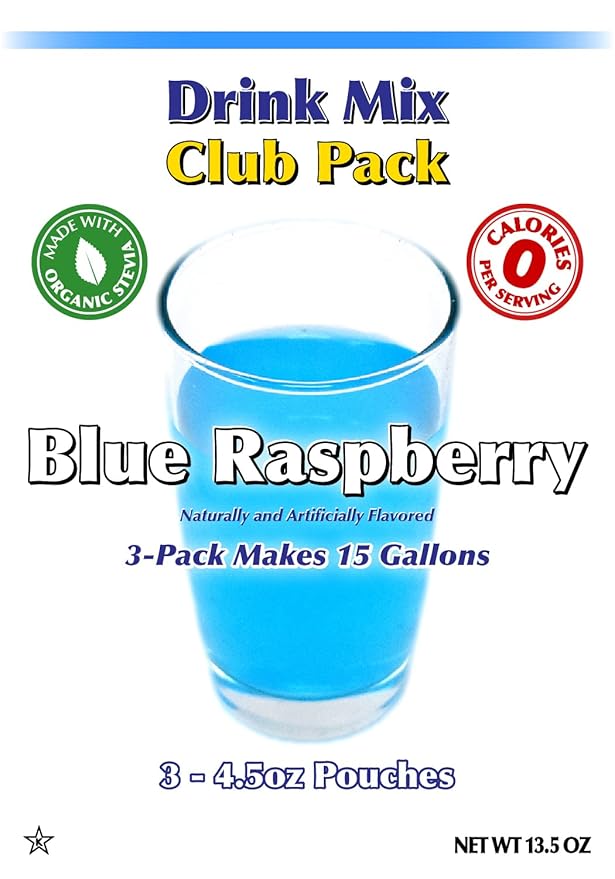 GramZero Blue Raspberry Zero Calorie Sugar Free Drink Mix Great For Nutrition Club Loaded Teas Stevia Sweetened