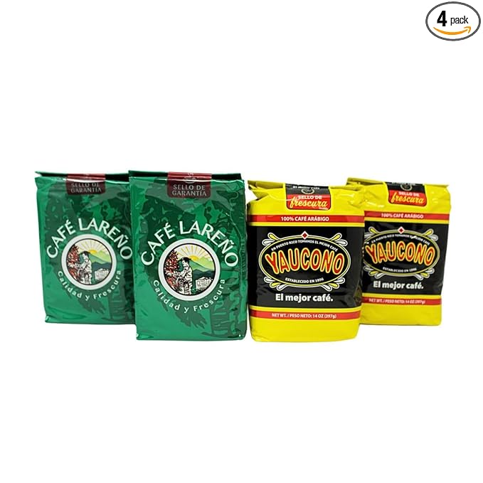 Best Seller's Puerto Rican Coffee Pack - 2 pk of Cafe Yaucono 14oz &amp 2 pk of Cafe Lareño 14oz