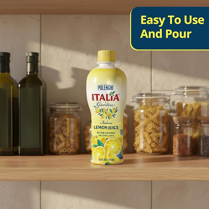 Italia Garden Italian Lemon Juice Not From Concentrate Real Perfect for Cooking Drinks Marinades &amp More Pure Citrus Flavor with Convenient Squeeze Bottle 16 oz 3-Pack