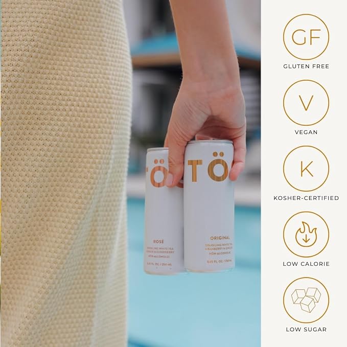 TÖST Rosé Cans All-Natural Non-Alcoholic Sparkling Beverage 250 ML - 12 pack