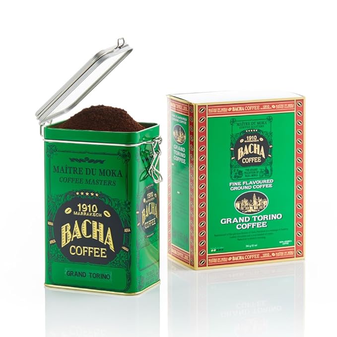 Bacha Coffee | Grand Torino Fine Flavoured Coffee Autograph Collection 100% Arabica Specialty Coffee Ground Beans Medium Roast 350g &amp 100% Natural Unbleached Wood Fibre Paper Filters Large