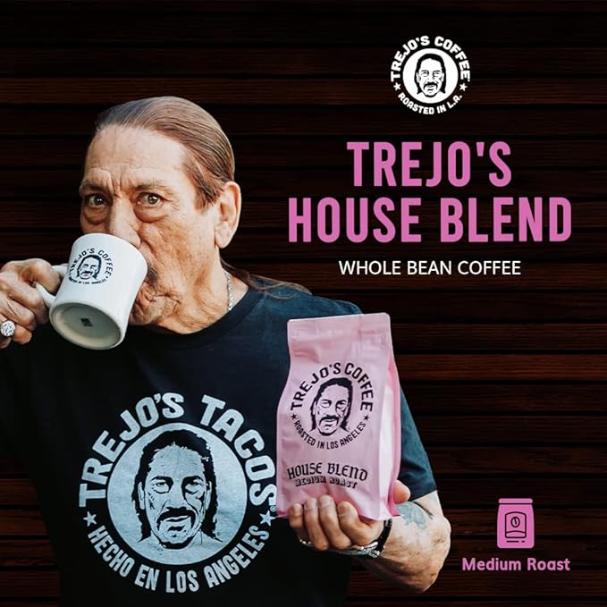 Trejo's Coffee House Blend Medium Roast Whole Bean Coffee 5 lbs Bag 100% Arabica
