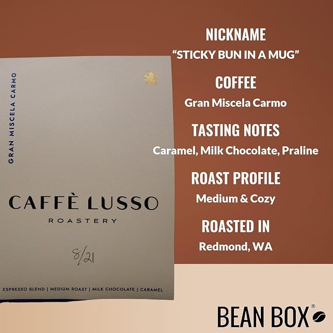 Bean Box Sampler - Roasted by Caffe Lusso Roastery 2-Pack Whole Bean Coffee Gourmet Coffee