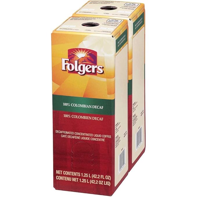 Folgers 100 Percent Colombian Decaffeinated Coffee Liquid 1.25 Liter -- 2 per case.