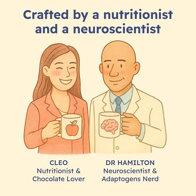 Brainoa Sleep Cocoa for Chocolate Lovers – With Magnesium Glycinate Ashwagandha Reishi Mushroom &amp L-Theanine – Bedtime Sleep Aid Drink for Adults – No Melatonin Added Sugar or Artificial Flavo