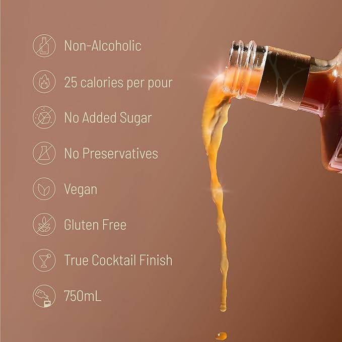 Tilden Tandem Multi Award Winning Non-Alcoholic Cocktail Vegan and No Sugar Added Tart Cherry Bitter Orange American Oak 750ml (Pack of 6)