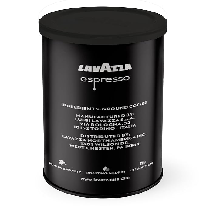 Lavazza Espresso Ground Coffee Medium Roast 100% Arabica 8 oz Tin (Pack of 6)