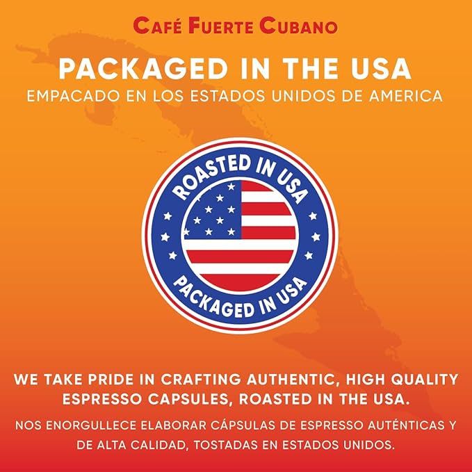 Café Fuerte Cubano Aluminum Espresso Capsules Compatible with Nespresso Original Machines Dark Roast Intensity 13 High Caffeine Recyclable Coffee Pods Roasted and Packaged in USA (80 Count)