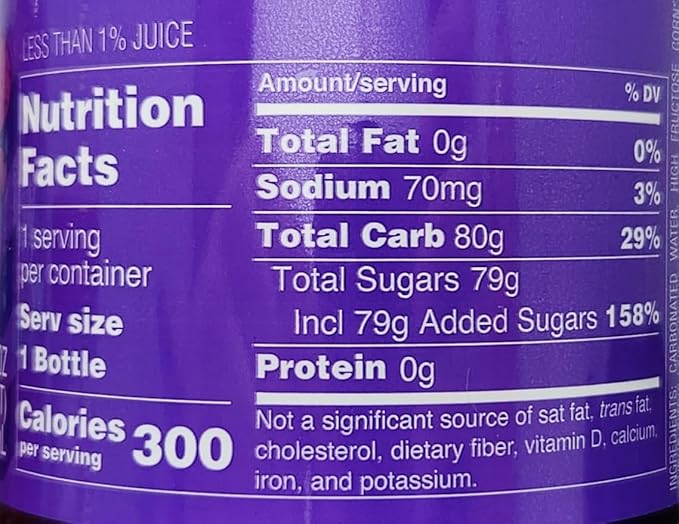 Fruit Flavored Sparkling Soda Pop Soft Drink 20oz Plastic Bottles (4pack Grape)