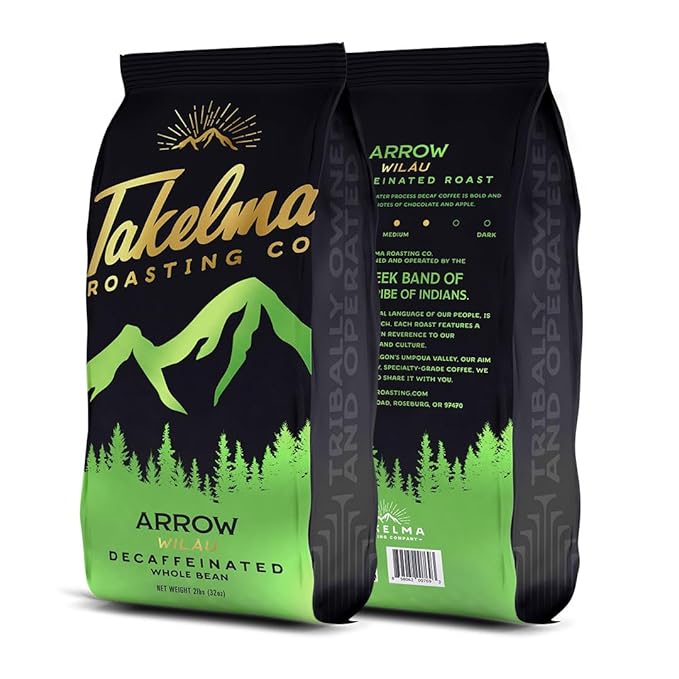 Takelma Roasting Co. Ground Wilaw Decaf LightBold and Intense Flavor 100% Arabica Beans Perfect for Espresso and Drip Coffee Makers 2 lbs.