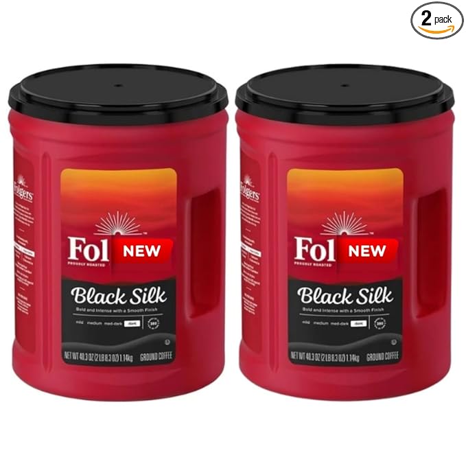 Black Silk Dark Roast Coffee – Extra Strong Smooth &amp Bold – Ground Coffee 2 Pack – Freshly Roasted Blend
