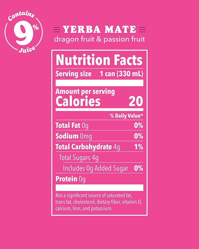 Babe Organic Yerba Mate Energy Drinks | NO SUGAR ADDED with 150mg Plant-Based Caffeine | Natural Yerba Mate Tea with No Crash No Jitters - Peach Mango &amp Passion Dragon (12 x 12oz Cans)