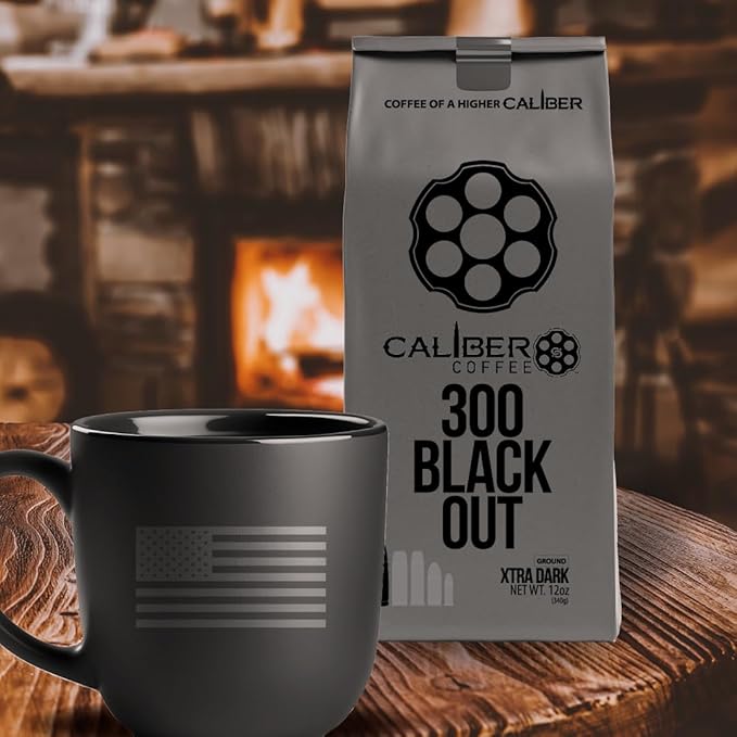 Caliber Coffee 300 Black Out Extra Dark Roast 12oz bag Ground…