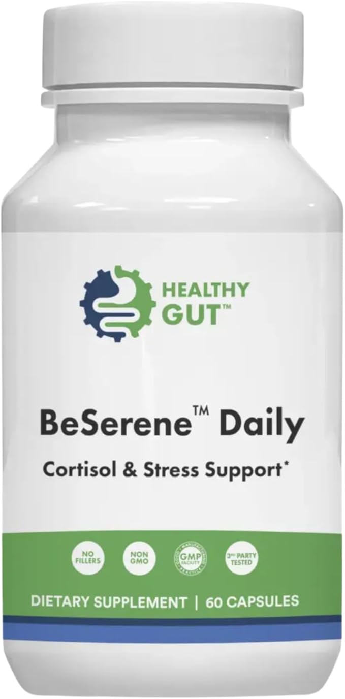 Healthy Gut BeSerene Daily | Cortisol &amp Stress Support | Supports Your Sleep and Adrenals | 30 Servings