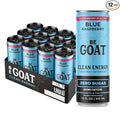 BeGOAT Clean Energy | Blue Raspberry Zero Sugar | 6 Ingredients Plant-Based Zero Sugar Non-GMO Vegan | 200mg Natural Caffeine | 12 fl oz Cans (Pack of 12)