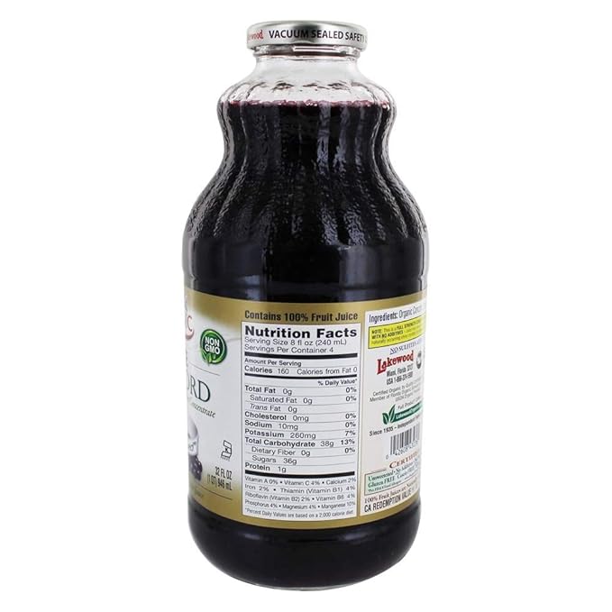 Lakewood Organic Pure Concord Grape Juice 32 Ounce - 12 per case.