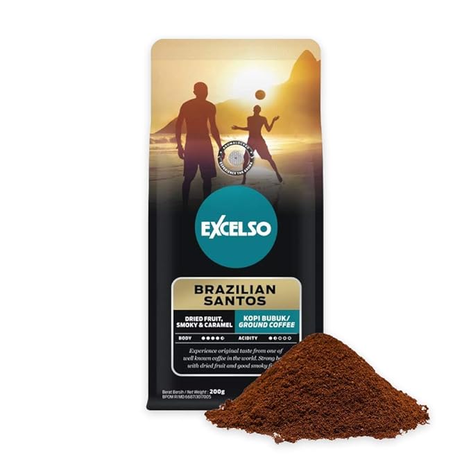 Excelso Brazilian Santos Ground Coffee 200g (Pack of 4)