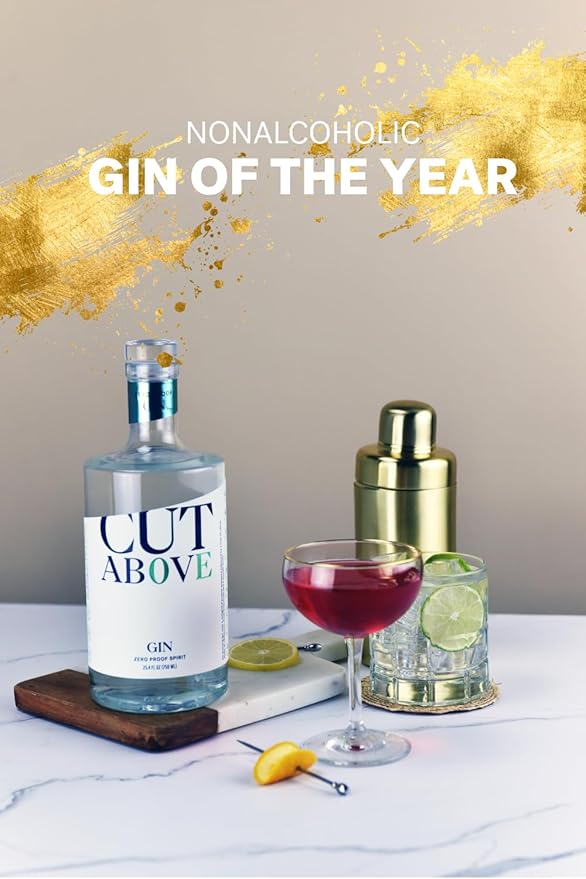 CUT ABOVE Zero Alcohol Gin | Award Winning Premium Non-Alcoholic Spirit for Alcohol Free Cocktails | 25.4 fl. oz. (750mL)