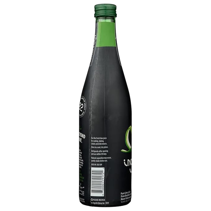 Ingrilli 100% Organic Lime Juice 16.9 Fl Oz Glass Bottle (Pack of 3)