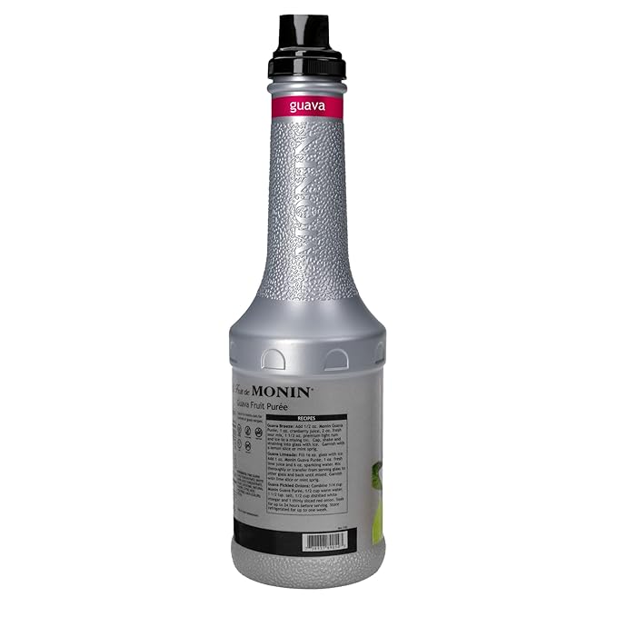 Monin - Guava Fruit Purée Juicy Guava Taste Perfect for Lemonades Teas Cocktails Mocktails Culinary Dishes &amp More Vegan Non-GMO Gluten-Free (1 Liter)
