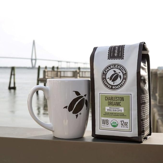 Charleston Coffee Roasters | Specialty Organic Ground Coffee | Hand Picked Premium Slow Roast (Charleston Organic Medium Roast) 28oz
