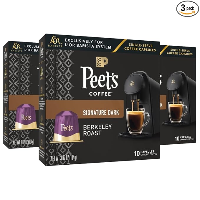 L'OR Barista Coffee Pods 30 Count Peet's Berkeley Single-Serve Aluminum Capsules Compatible with the L'OR BARISTA System&amp *Nespresso Original Machines 30 Count (Pack of 3)