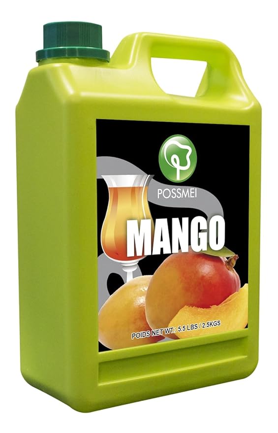 Possmei Mango Flavored Syrup 5.5 Pound Plastic Jar 2 Pack