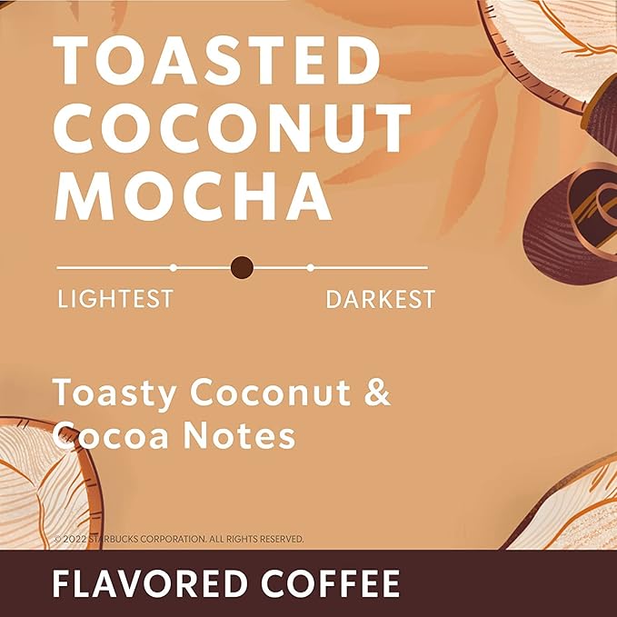 Starbucks Flavored Ground Coffee (Toasted Coconut Mocha 17 oz (Pack of 4)) Pack of 1