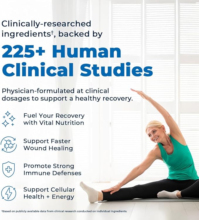 VitaMedica Clinical Support Formula - Supports Wound Healing &amp Bruising - Pre &amp Post-Op Surgery Essential &amp Injury Recovery Multivitamin Supplement