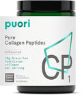 Puori Pure Collagen Peptides Powder Unflavored - 10g of Grass-Fed Hydrolyzed Bovine Collagen Supports Skin Health Hair &amp Nail Strength Joint Pain &amp Mobility Support - 30 Servings