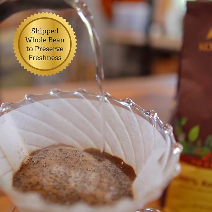 KONA EARTH 100% Kona Peaberry Coffee Medium Roast Whole Bean 1 lb (16oz) Farm-Direct Authentic Hawaiian Kona Coffee beans from Hawaii’s Big Island Micro-Batch-Roasted