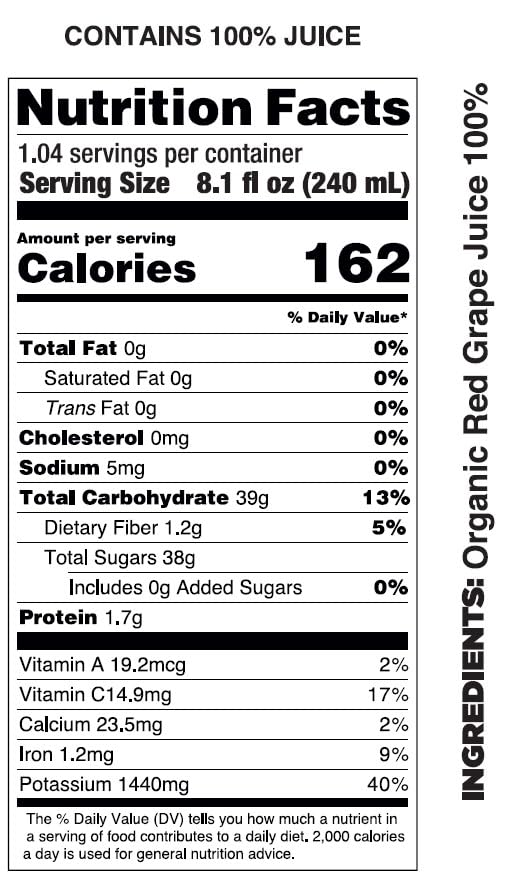 Pomona Organic Juices Pure Grape Juice 8.4 Ounce Bottle (Pack of 12) Cold Pressed Organic Juice Non-GMO No Sugar Added Not from Concentrate Gluten Free Preservative Free