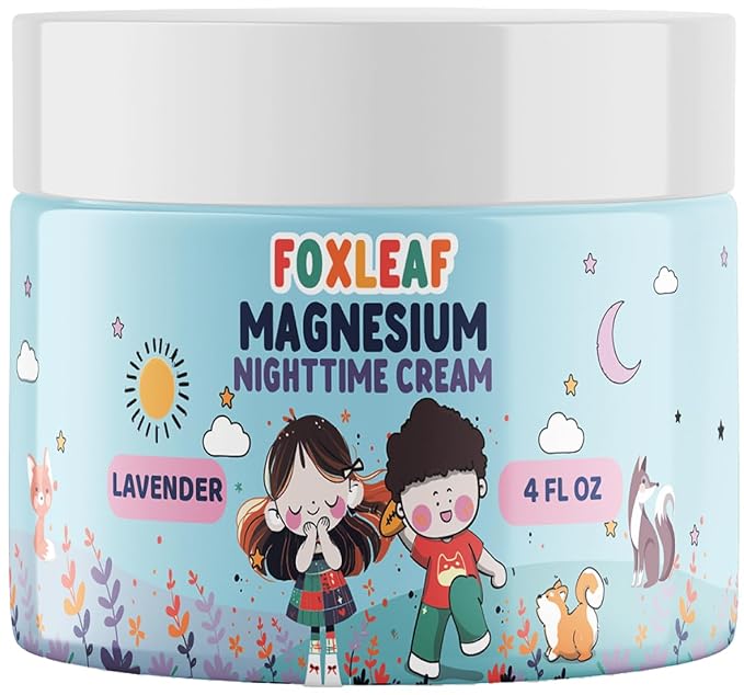 Magnesium Cream For Kids - Supports Sleep &amp Comfort with Aloe Vera Shea Butter Dandelion Root Extract &amp Lavender Scented - Made In USA - 4oz