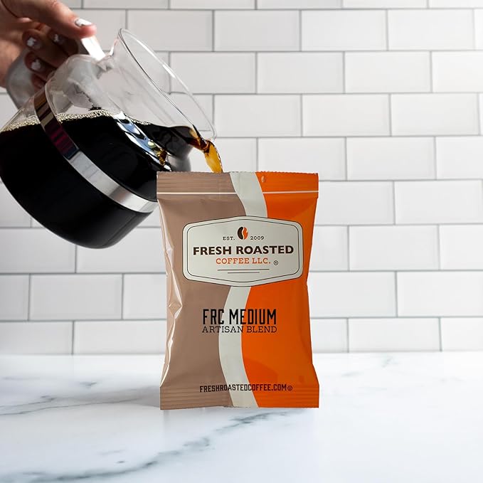 Fresh Roasted Coffee FRC Medium Roast Blend Kosher Pre-Ground Fractional Packs 2.25 Ounce 96 Count