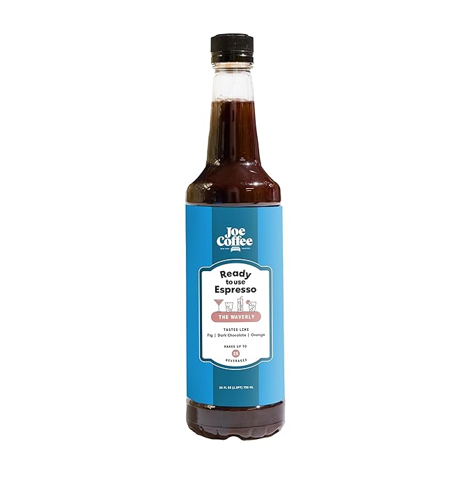 Joe Coffee Company - Ready to Use Waverly Espresso Specialty Coffee Concentrate 25 fl oz Bottle | NYC Roaster Kosher Climate-Friendly