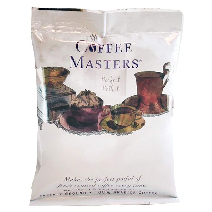 Coffee Masters Perfect Potful Almond Amaretto Ground Coffee 1.5-Ounce Packets (Pack of 12)