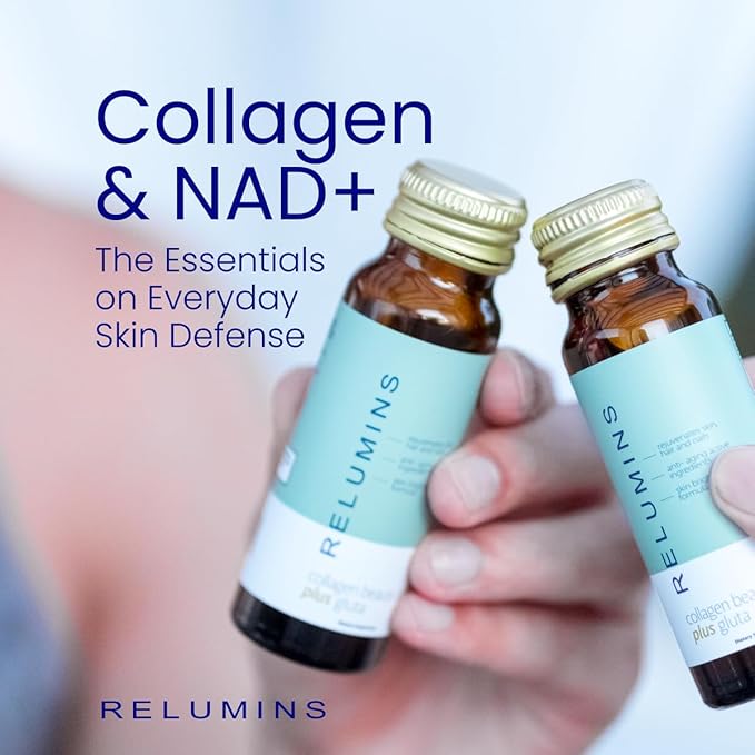 Relumins World's Most Advanced Collagen Drink - 10000mg w/Glutathione &amp Antioxidants | USA's No.1 Liquid Collagen Anti-Aging Spring Glow Essentials | Apple Flavor | Made in USA - 30 Bottles