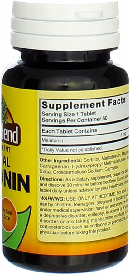 Nature's Blend Melatonin 5 mg Sublingual Tablets 60 CT (PACK OF 4)